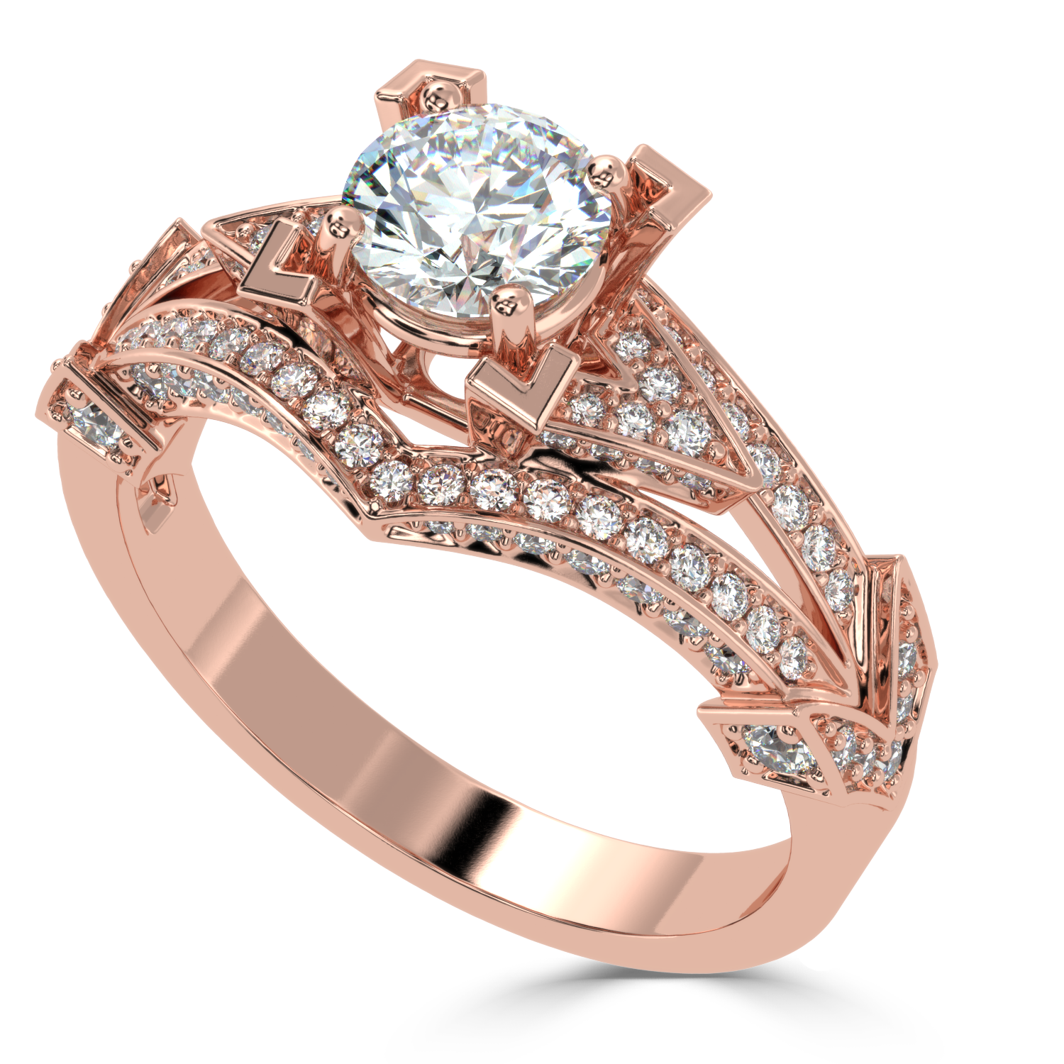 Buy 1.43Ct Pave Natural Diamond Ring | SolitaireKart